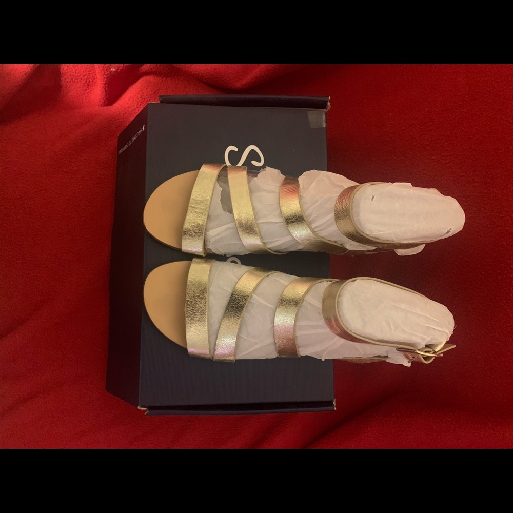 Splendid Caracas Leather Sandal Metallic Gold